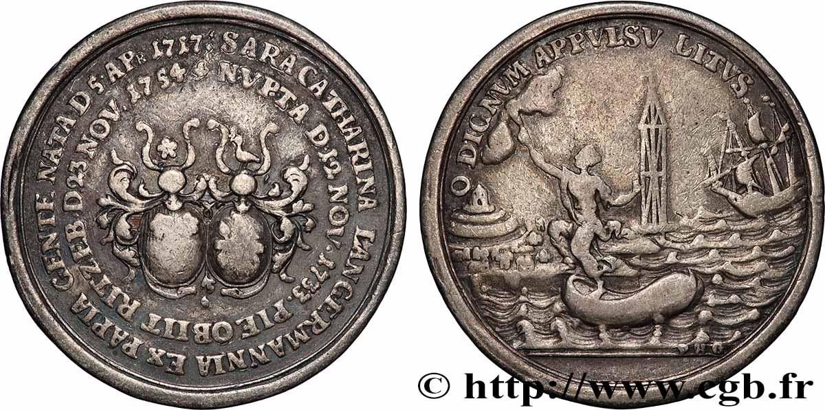 DEUTSCHLAND - HAMBURG FREIE STADT Médaille, Décès du bailli Sara Cahtarina Langermann fSS