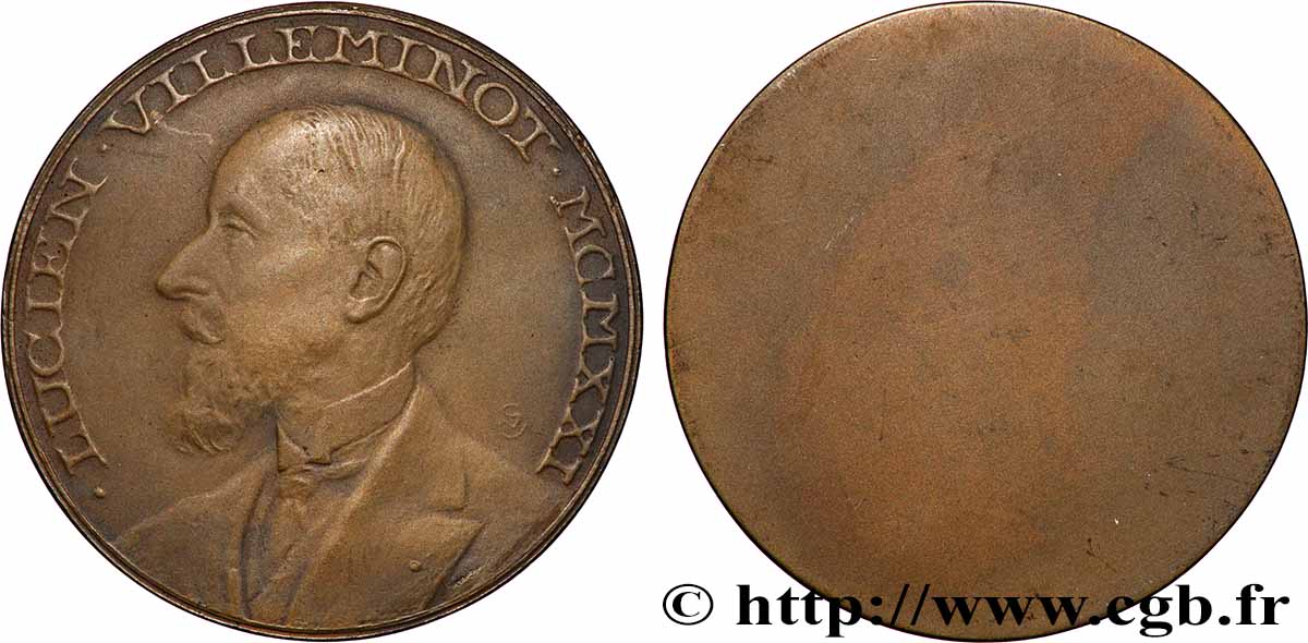 III REPUBLIC Médaille, Lucien Villeminot AU