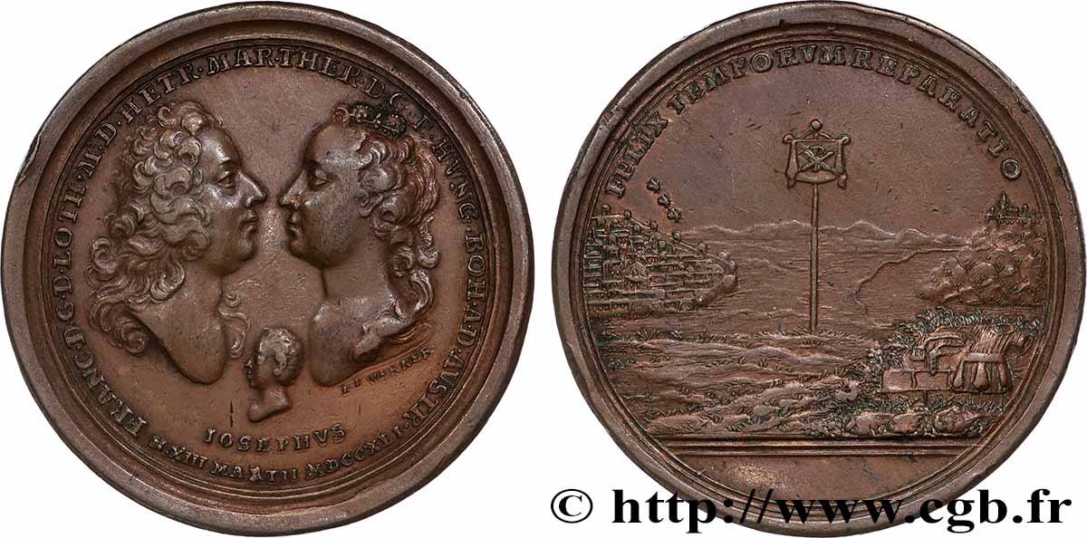 AUSTRIA - TYROL - FRANCIS I OF LORRAINE Médaille, Naissance de Joseph II  AU