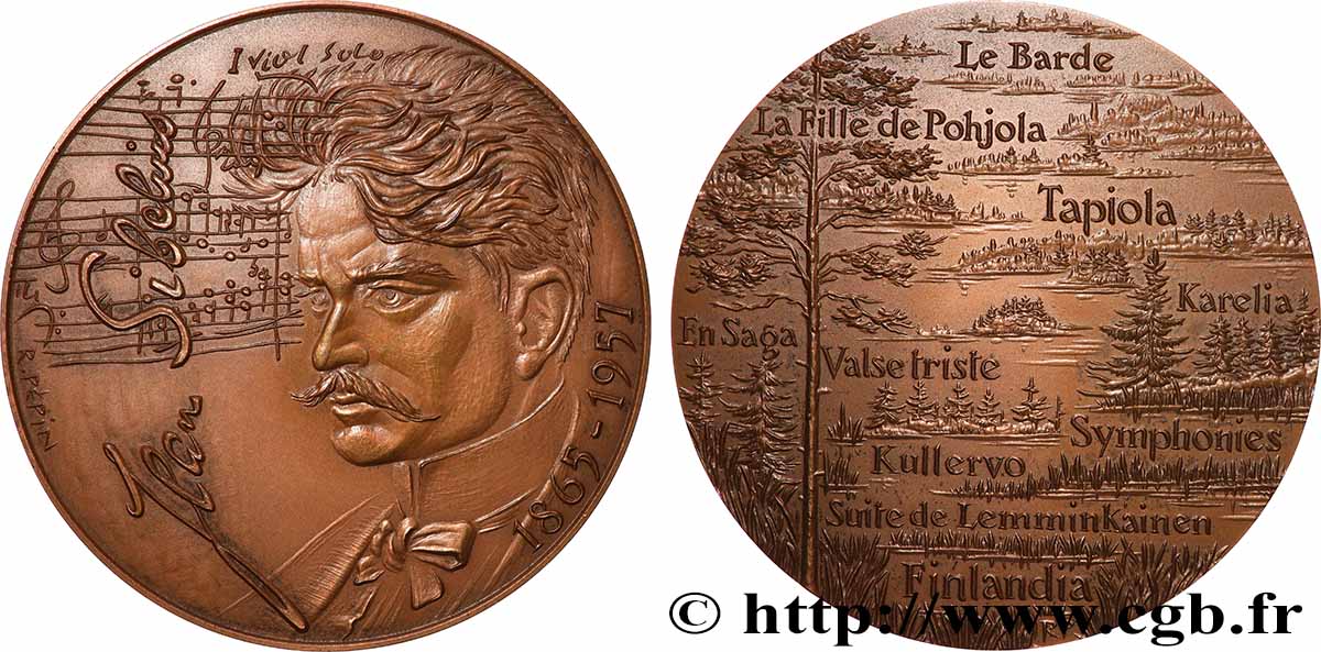 ARTISTES : DANSEURS, MUSICIENS, COMPOSITEURS Médaille, Jean Sibelius SUP