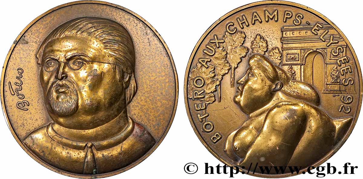 V REPUBLIC Médaille, Botero aux Champs-Elysées, n°306 AU