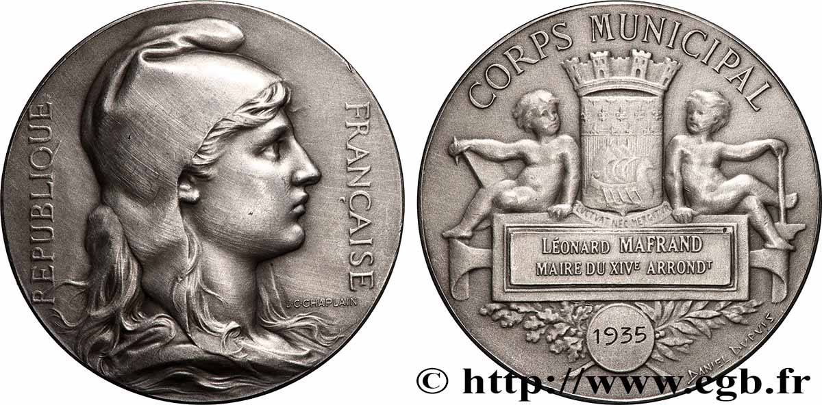 III REPUBLIC Médaille, Corps municipal AU
