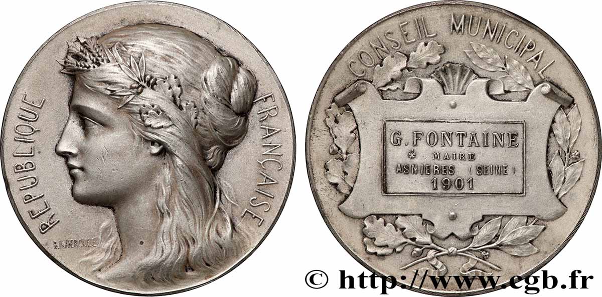 DRITTE FRANZOSISCHE REPUBLIK Médaille, Conseil municipal fVZ/VZ