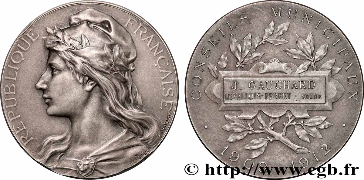 III REPUBLIC Médaille, Conseil municipal AU