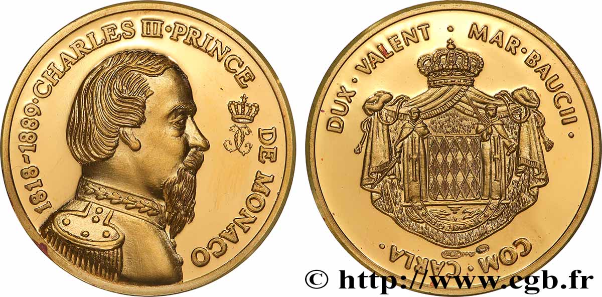 MONACO Médaille, Les Princes de Monaco, Charles III SPL