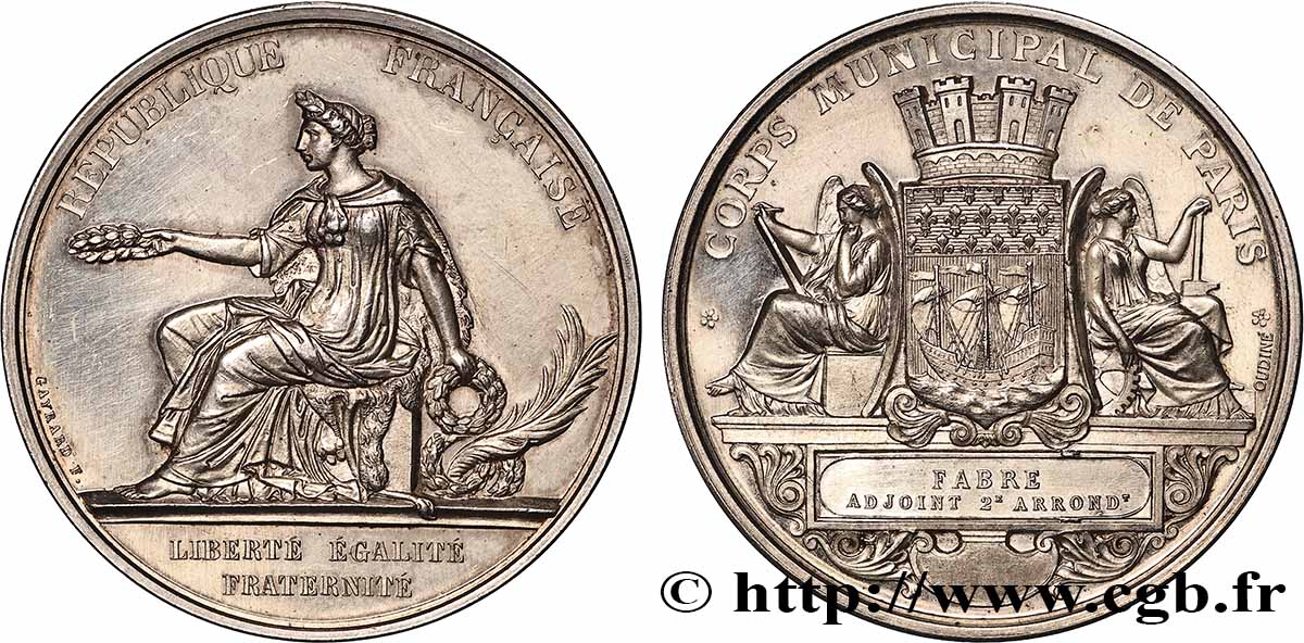 III REPUBLIC Médaille, Corps municipal de Paris AU