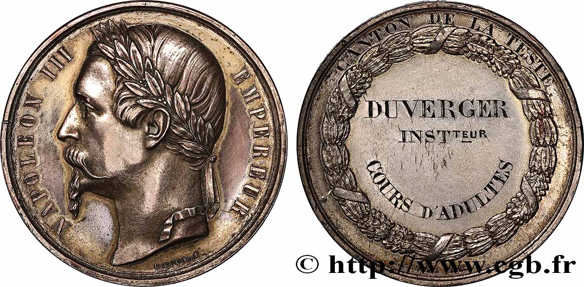 SECOND EMPIRE Médaille, Cours d’adultes XF