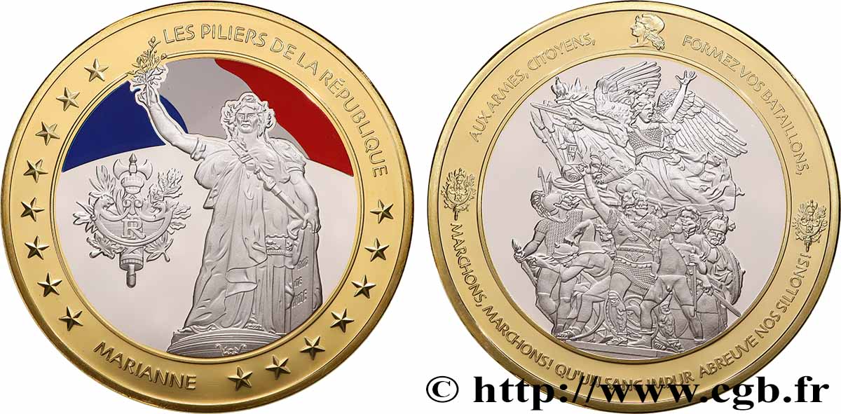 QUINTA REPUBBLICA FRANCESE Médaille, Les piliers de la République MS