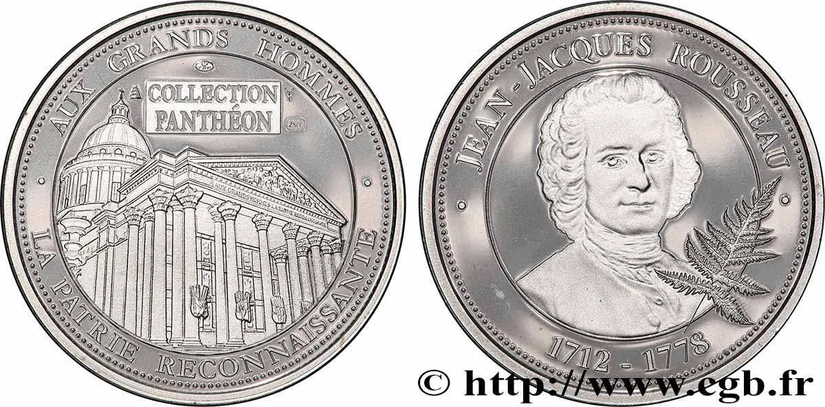 QUINTA REPUBBLICA FRANCESE Médaille, Jean Jacques Rousseau MS
