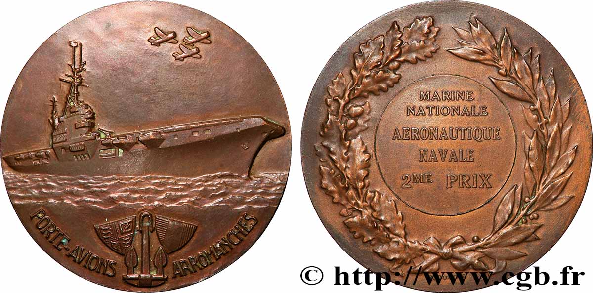 IV REPUBLIC Médaille, Porte-avions “Arromanches”, Prix de la Marine Nationale AU