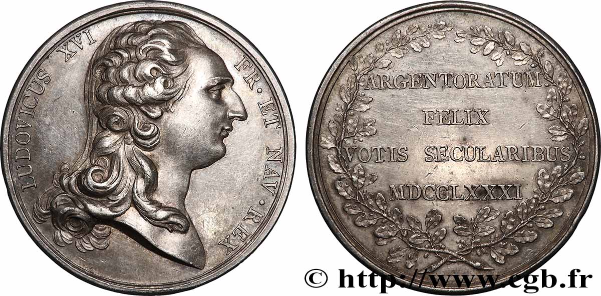 LOUIS XVI Médaille, Centenaire de Strasbourg AU