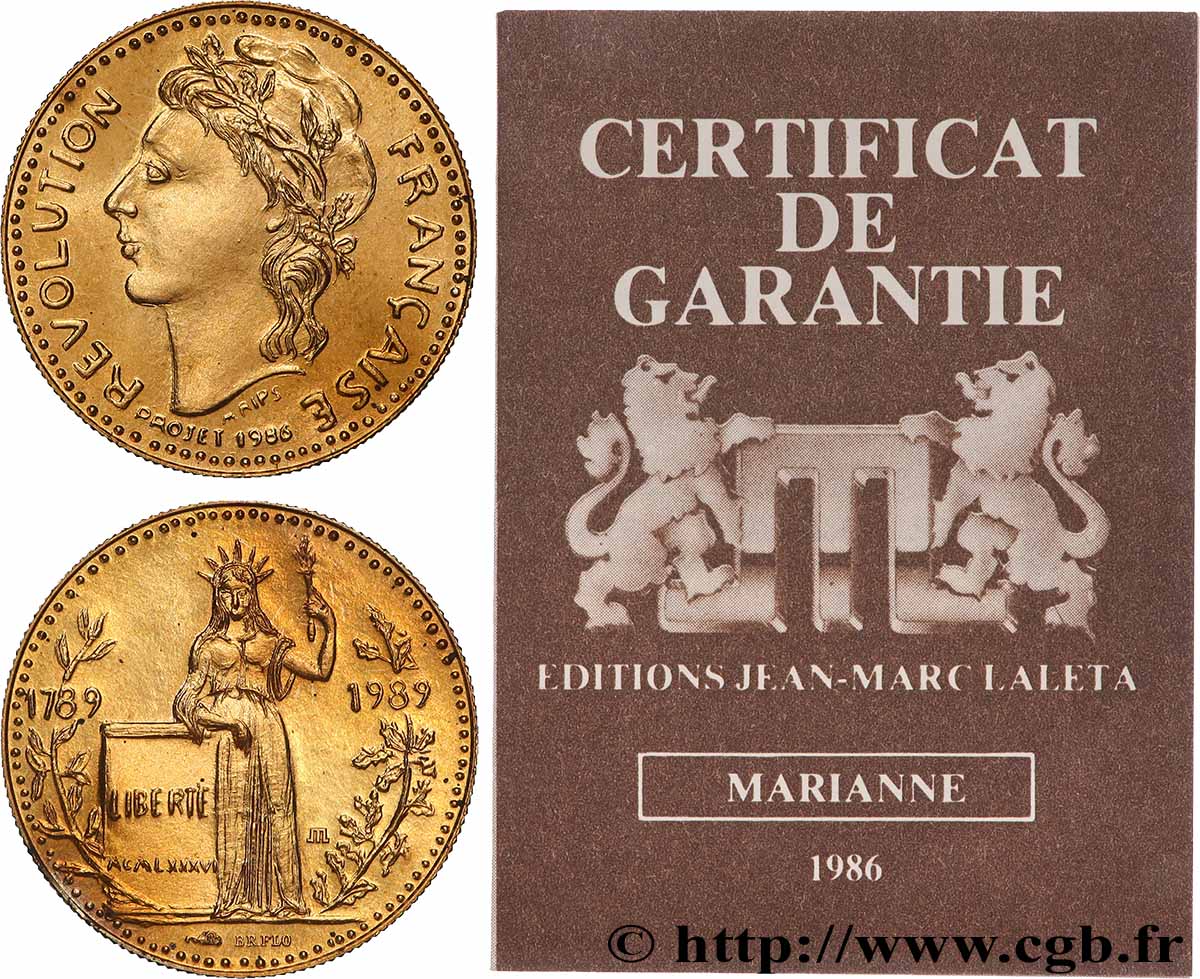 QUINTA REPUBBLICA FRANCESE Médaille, Bicentenaire de la Révolution Française, la Liberté MS