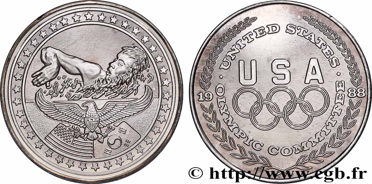UNITED STATES OF AMERICA Médaille, Olympic Committee, Natation Proof set