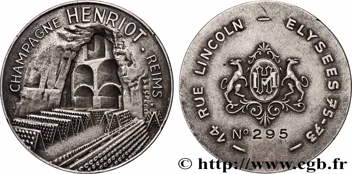 CHAMPAGNE ARDENNES - NOBLESSE ET VILLES Médaille, Champagne Henriot SUP