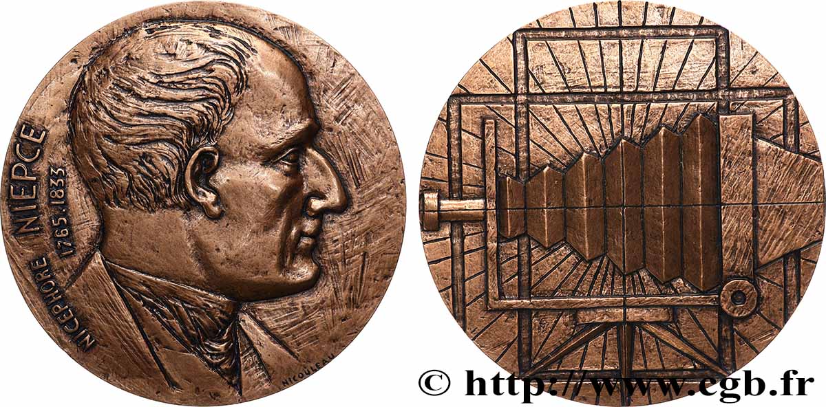 SCIENCES & SCIENTIFIQUES Médaille, Joseph « Nicéphore » Niépce AU
