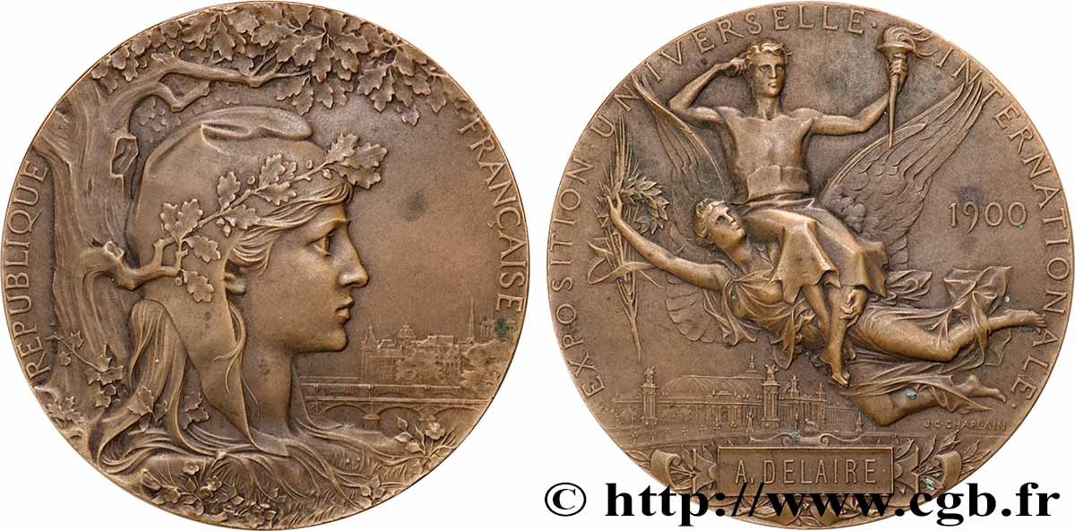 III REPUBLIC Médaille, Exposition Universelle Internationale AU