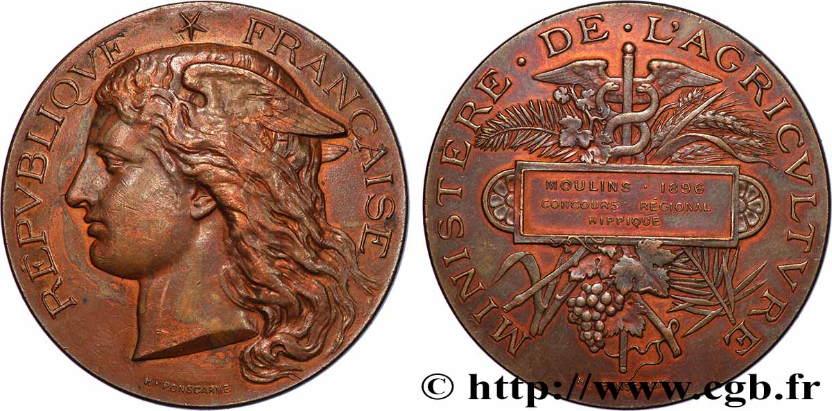 III REPUBLIC Médaille, Concours régional hippique XF