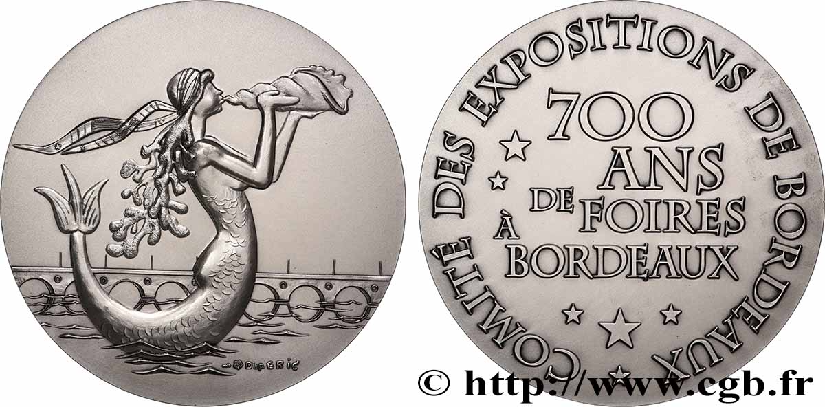 CINQUIÈME RÉPUBLIQUE Médaille, Comité des expositions de Bordeaux, 700 ans de foires SUP