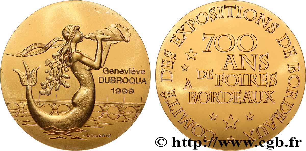 CINQUIÈME RÉPUBLIQUE Médaille, Comité des expositions de Bordeaux, 700 ans de foires SUP