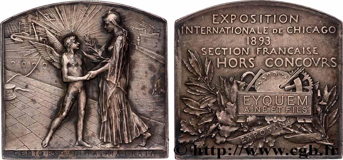 ÉTATS-UNIS D&nbsp;AMÉRIQUE Plaquette, Exposition internationale de Chicago TTB+