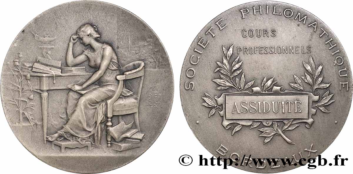 ÉTAT FRANÇAIS Médaille, Cercle philomathique, Cours professionnels SUP