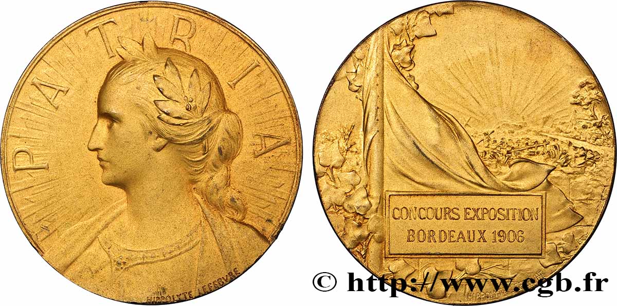 TROISIÈME RÉPUBLIQUE Médaille, Concours d’exposition TTB+/SUP