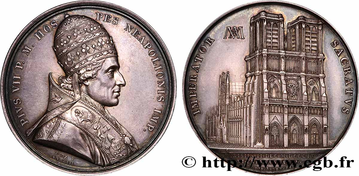 PREMIER EMPIRE Médaille, Sacre de Napoléon Ier par Pie VII SUP