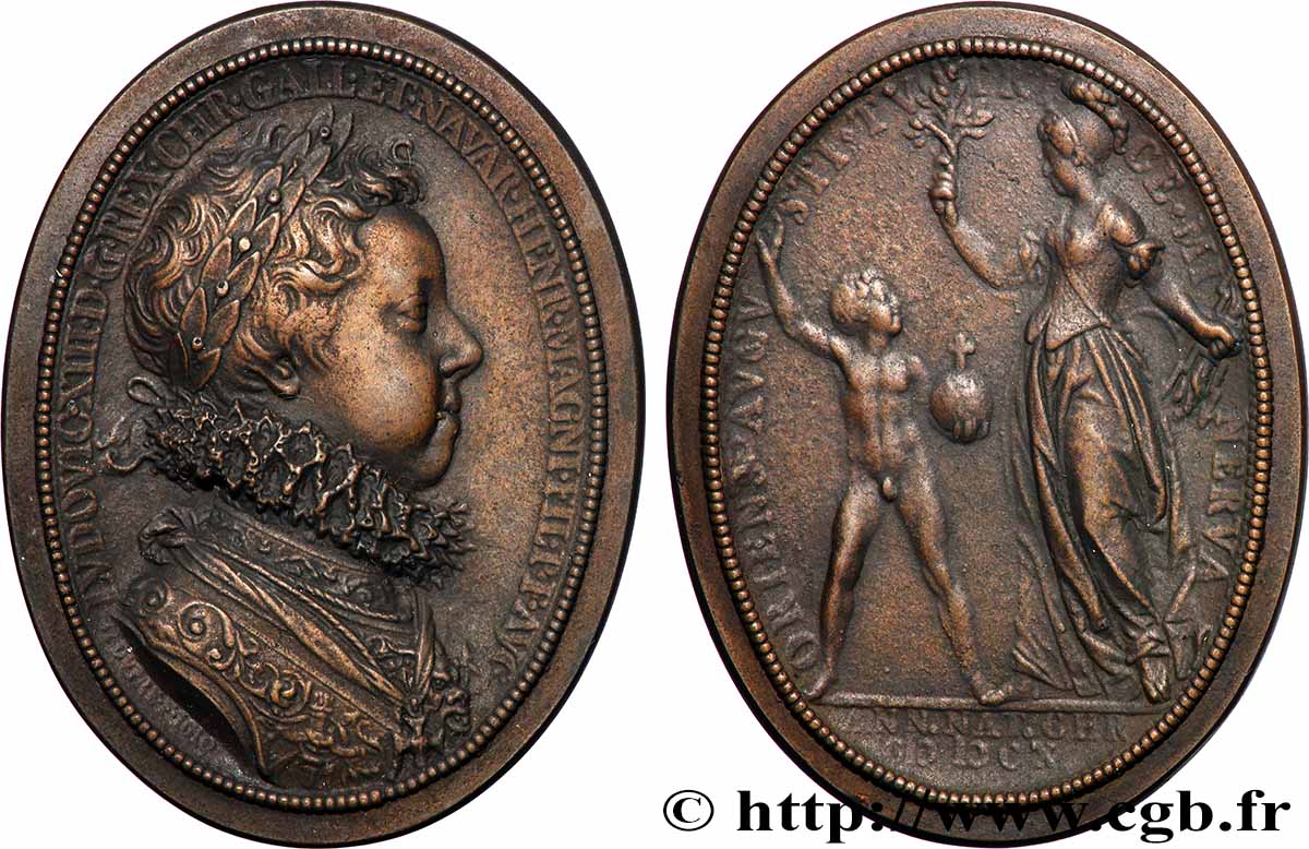 LOUIS XIII LE JUSTE Plaquette, Avènement de Louis XIII et régence de Marie de Médicis TTB+