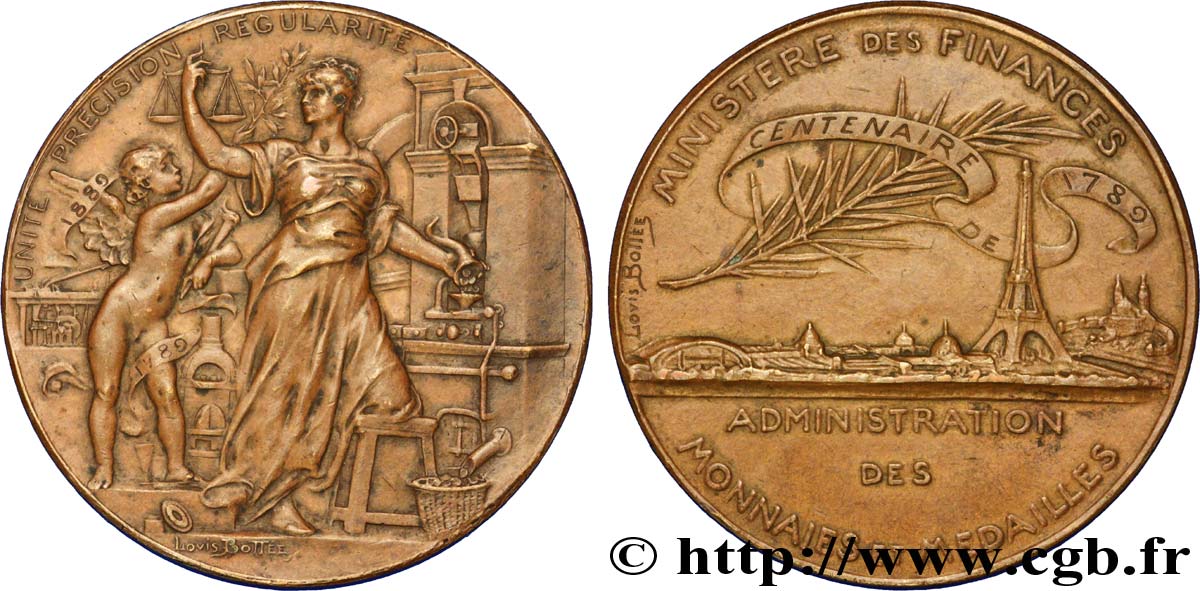 TERZA REPUBBLICA FRANCESE Médaille de l’administration des Monnaies et Médailles BB