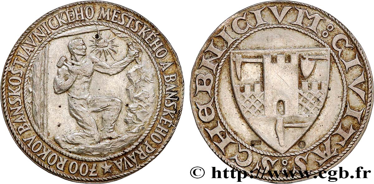 SLOVACCHIA Médaille, 700 ans de la ville de Banska Stiavnica et Banska Prava q.SPL