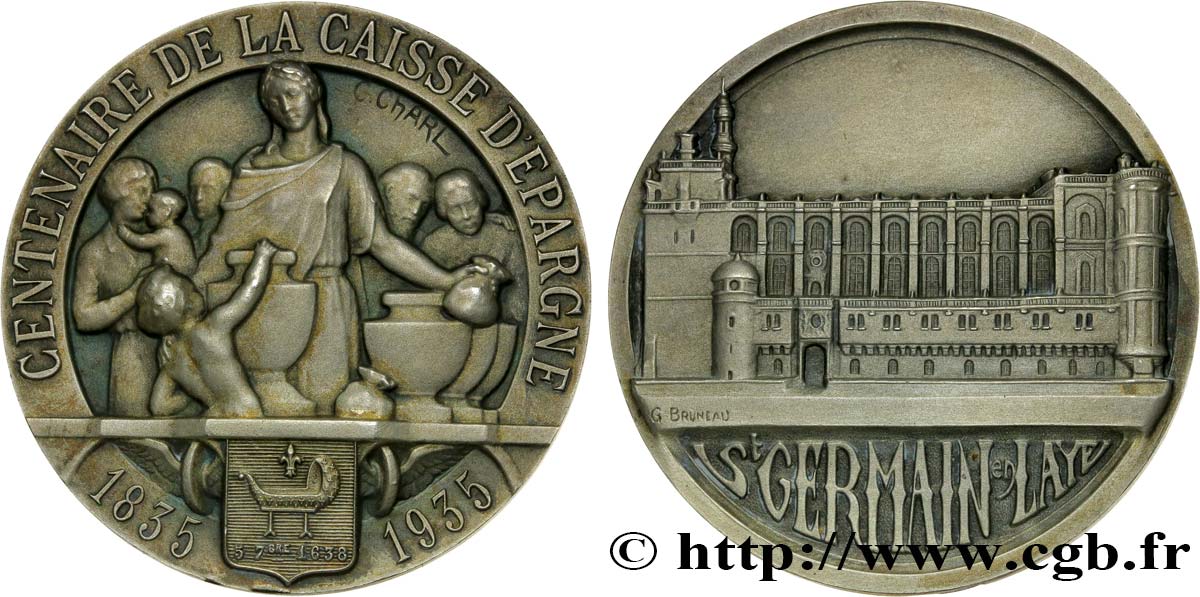 TERZA REPUBBLICA FRANCESE Médaille, Centenaire de la Caisse d’Épargne de Saint-Germain-en-Laye SPL