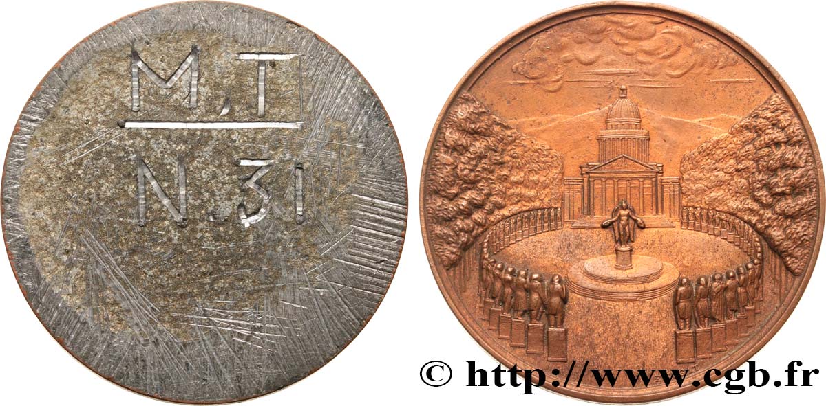 LOUIS-PHILIPPE I Médaille uniface, revers au Panthéon - de Louis Marie de Cormenin AU