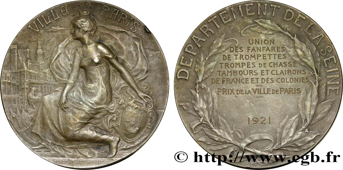 TROISIÈME RÉPUBLIQUE Médaille de la ville de Paris TTB+