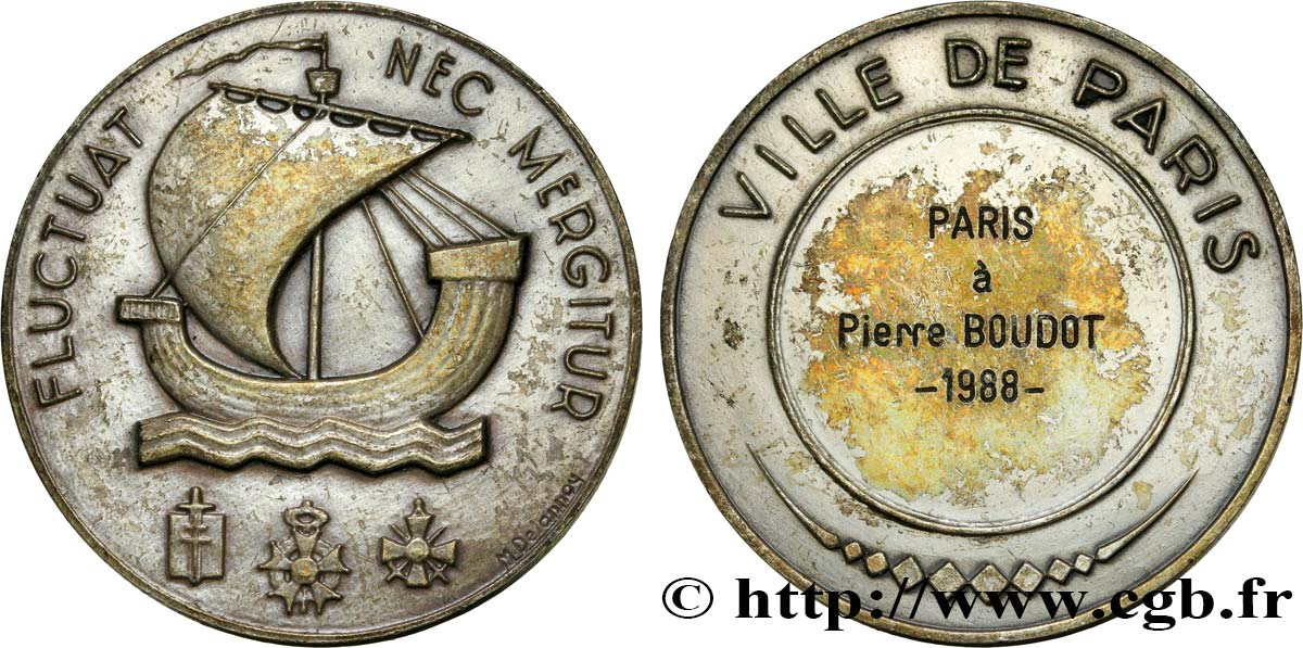 QUINTA REPUBBLICA FRANCESE Médaille de la Ville de Paris, Fluctuac Nec Mergitur q.SPL