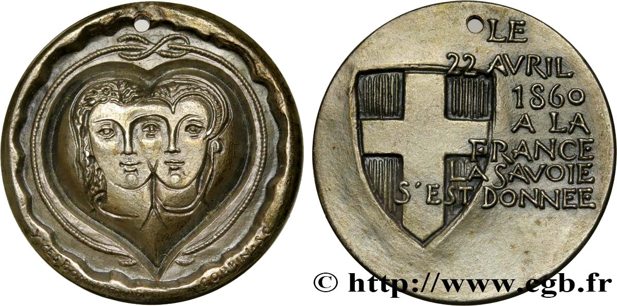 ZWEITES KAISERREICH Médaille commémorative de l’annexion de la Savoie à la France fVZ