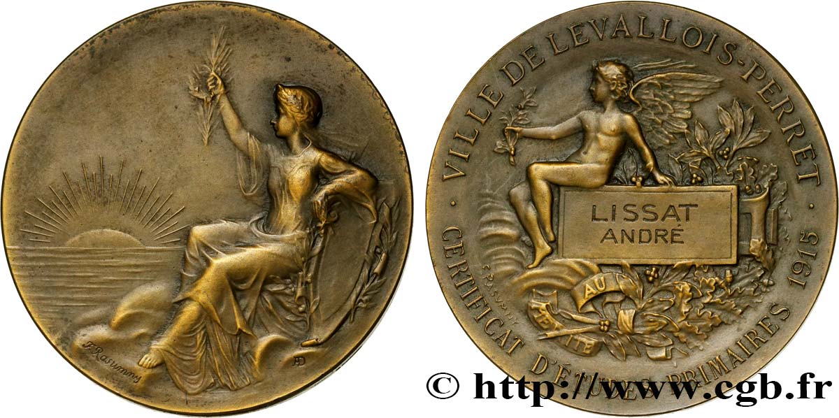 III REPUBLIC Médaille de la ville de Levallois-Perret AU