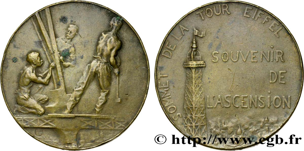 TROISIÈME RÉPUBLIQUE Médaille de l’ascension de la Tour Eiffel TTB