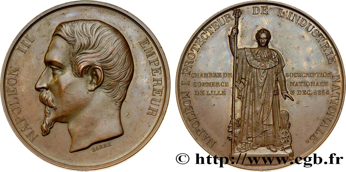 ZWEITES KAISERREICH Médaille de la statue de Napoléon Ier fVZ/VZ