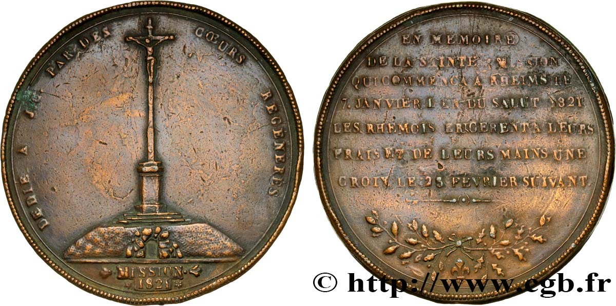 LUDWIG XVIII Médaille pour l’érection du calvaire SS