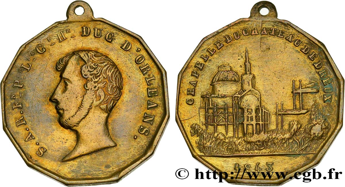 LOUIS-PHILIPPE I Médaille de la chapelle du château de Dreux XF
