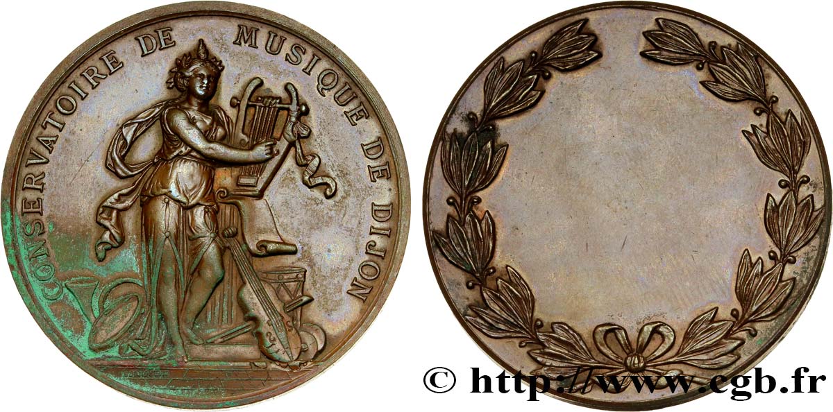 III REPUBLIC Médaille du conservatoire de musique de Dijon AU