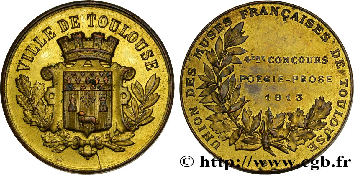 III REPUBLIC Médaille de la ville de Toulouse AU