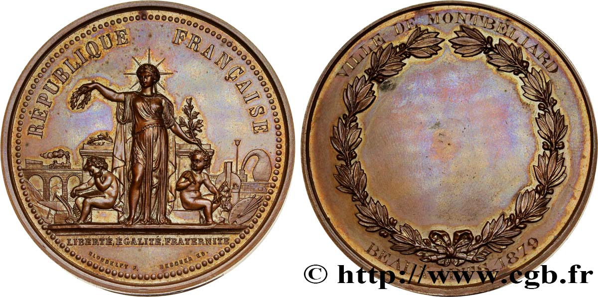 III REPUBLIC Médaille de la ville de Montbéliard AU