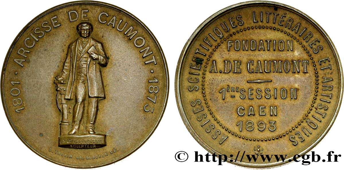 TERZA REPUBBLICA FRANCESE Médaille de la fondation A. de Caumont q.SPL