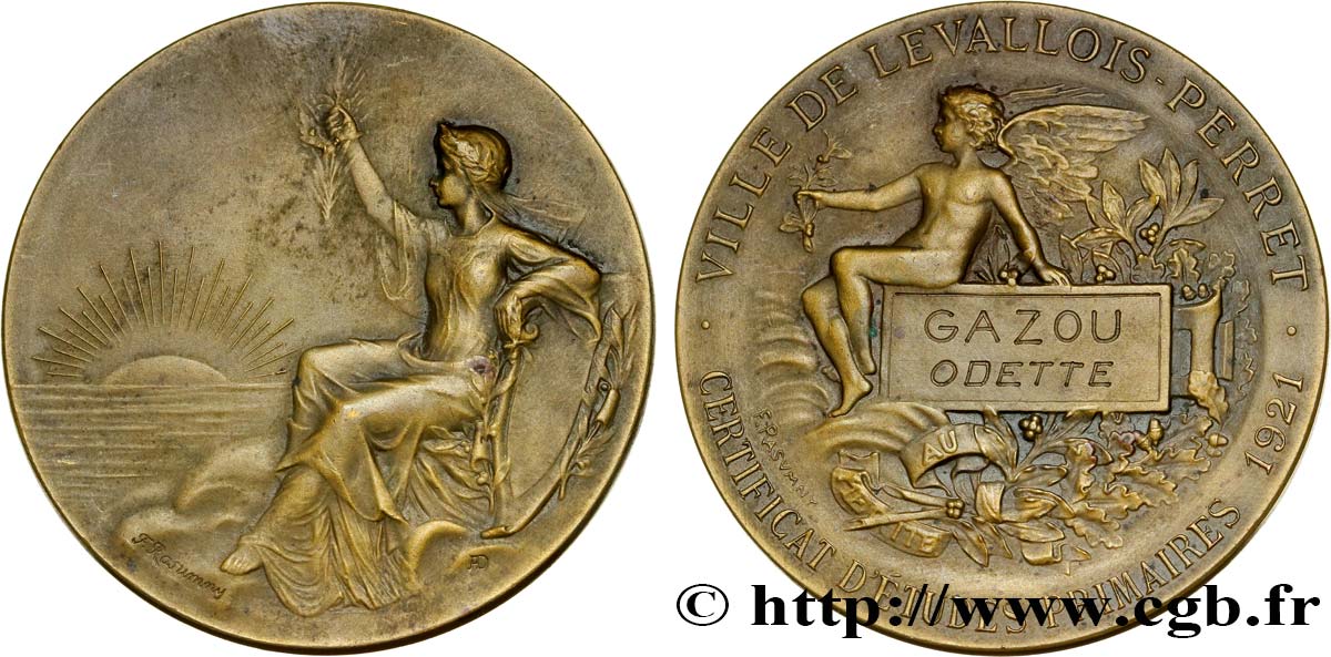 III REPUBLIC Médaille de la ville de Levallois-Perret AU