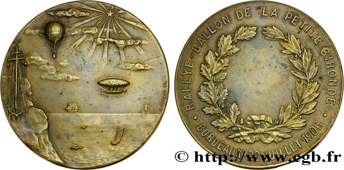 TROISIÈME RÉPUBLIQUE Médaille du Rallye-ballon de la Petite Gironde TTB+