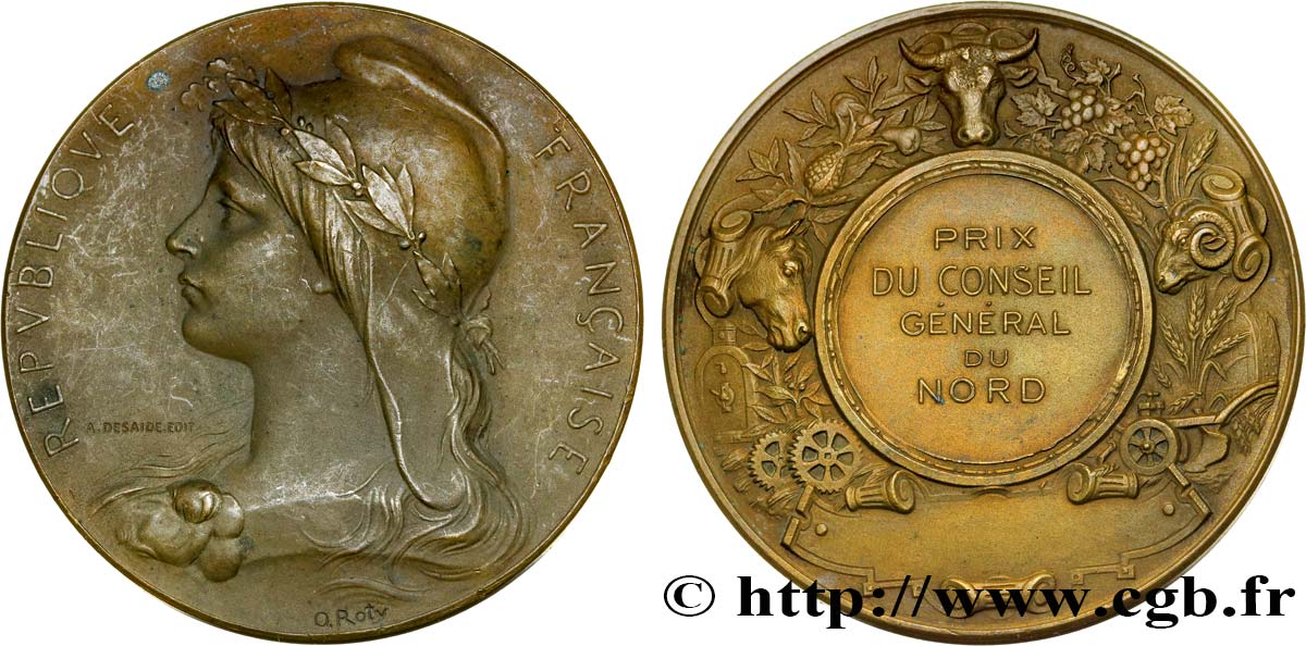 DRITTE FRANZOSISCHE REPUBLIK Médaille - Prix du conseil général du Nord SS