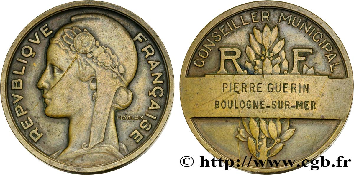 TERCERA REPUBLICA FRANCESA Médaille, Conseiller municipal MBC