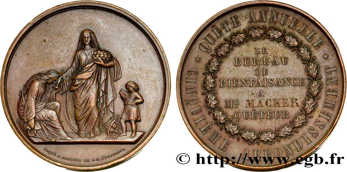 III REPUBLIC Médaille de la ville de Paris - quête annuelle AU