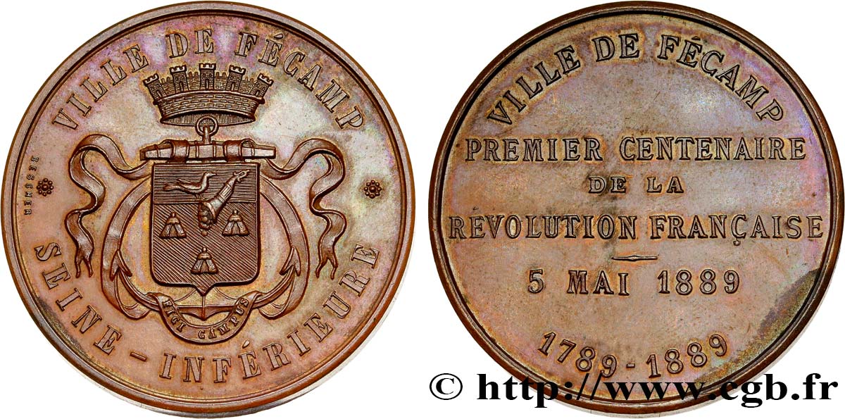 III REPUBLIC Médaille du centenaire de la Révolution AU